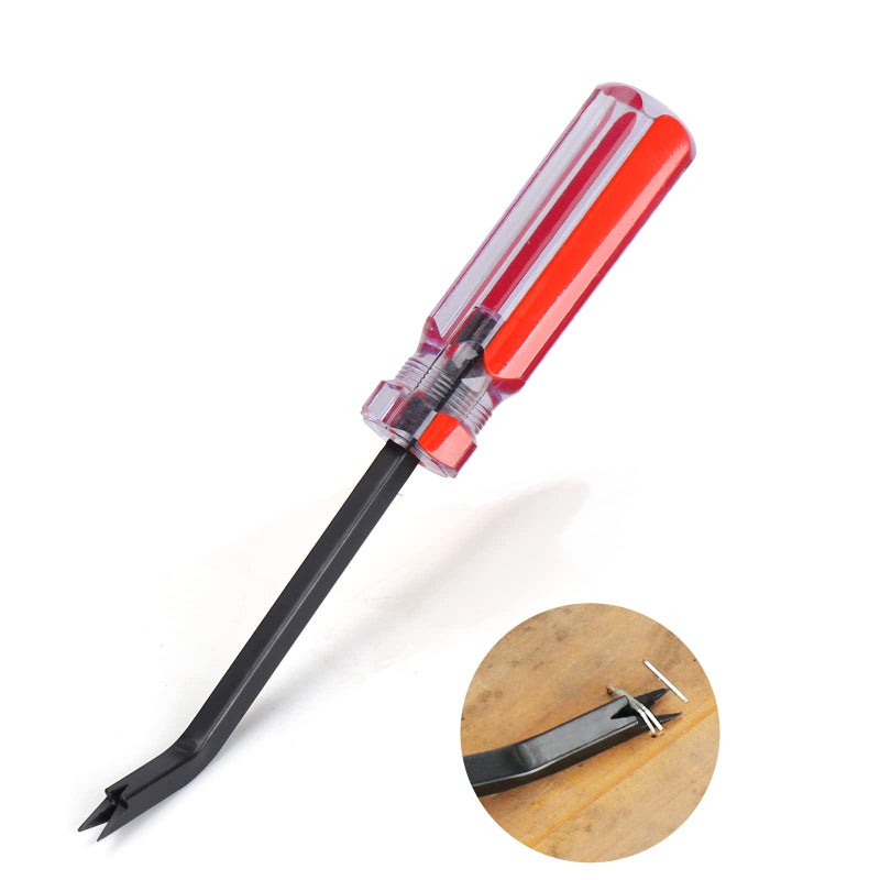POCORO Staple Remover  Staple Puller  Upholstery Tools Staple Lifter  Double Prongs Design  Tack Puller Nail Puller for Removing Various Staples for Furniture  Floor  Wooden Case  Carton  Photo Frame  Carpet - Image 1